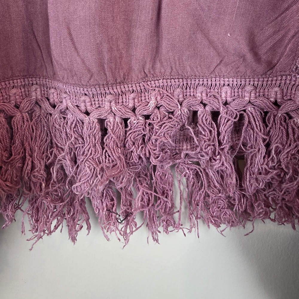 EARTHBOUND Mauve Pink Fringed Boho Blouse - Picture 14 of 14